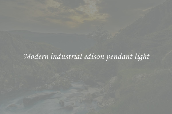 Modern industrial edison pendant light