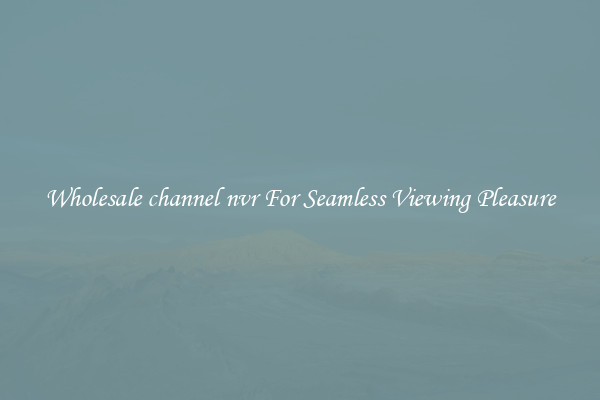 Wholesale channel nvr For Seamless Viewing Pleasure