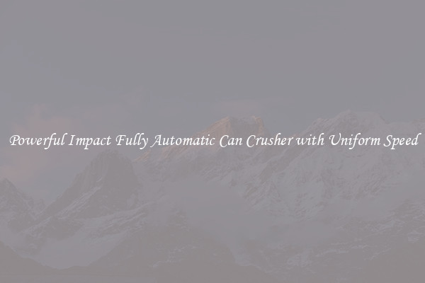 Powerful Impact Fully Automatic Can Crusher with Uniform Speed