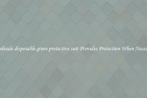 Wholesale disposable green protective suit Provides Protection When Necessary