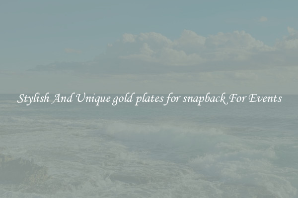 Stylish And Unique gold plates for snapback For Events