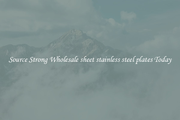 Source Strong Wholesale sheet stainless steel plates Today